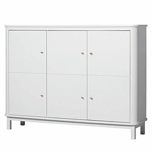 Kleiderschrank Multi-Speicherplatz 3 Türen WOOD Oliver Furniture weiß