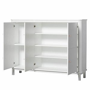 Kleiderschrank Multi-Speicherplatz 3 Türen WOOD Oliver Furniture weiß