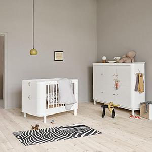 Kleiderschrank Multi-Speicherplatz 3 Türen WOOD Oliver Furniture weiß