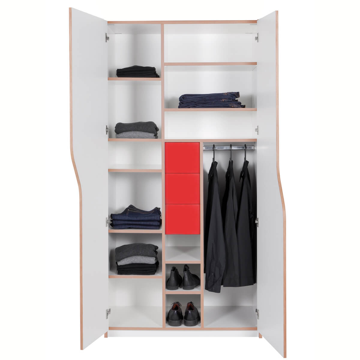 Kleiderschrank PLANE 2 Türen Müller Small Living weiß