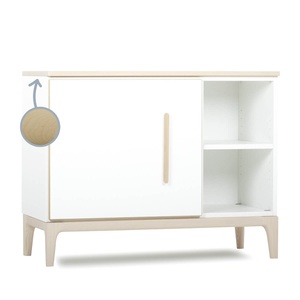 Kleinmöbel 1 Tür 2 Nischen NADO Curve Esche white