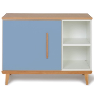 Kleinmöbel 1 Tür 2 Nischen NADO Retro Buche capri blue