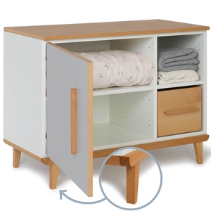 Kleinmöbel 1 Tür 2 Nischen NADO Retro Buche manhattan grey