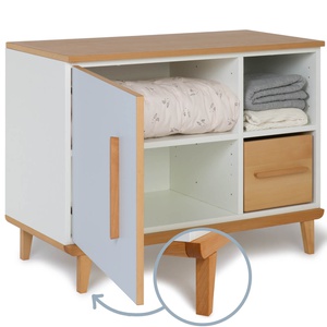 Kleinmöbel 1 Tür 2 Nischen NADO Retro Buche sky blue