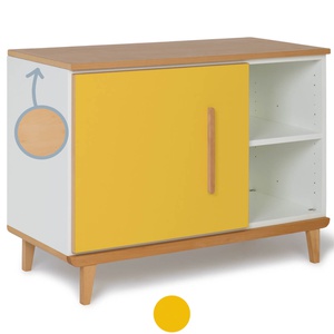 Kleinmöbel 1 Tür 2 Nischen NADO Retro Buche sunshine yellow