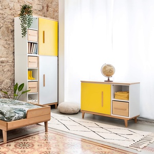 Kleinmöbel 1 Tür 2 Nischen NADO Retro Buche sunshine yellow