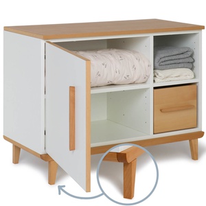 Kleinmöbel 1 Tür 2 Nischen NADO Retro Buche white
