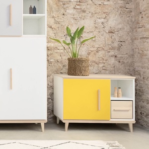 Kleinmöbel 1 Tür 2 Nischen NADO Retro Esche manhattan grey