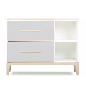 Kleinmöbel 2 Schubladen 2 Nischen NADO Curve Esche manhattan grey