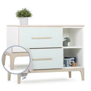 Kleinmöbel 2 Schubladen 2 Nischen NADO Curve Esche mint