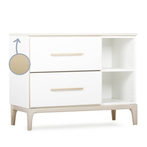 Kleinmöbel 2 Schubladen 2 Nischen NADO Curve Esche white