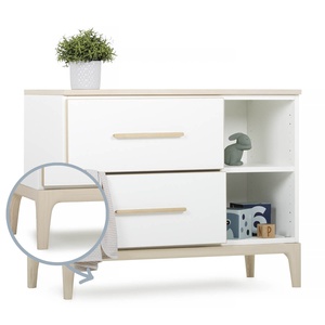 Kleinmöbel 2 Schubladen 2 Nischen NADO Curve Esche white