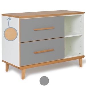 Kleinmöbel 2 Türen 2 Nischen NADO Retro Buche slate grey