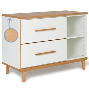 Kleinmöbel 2 Türen 2 Nischen NADO Retro Buche white