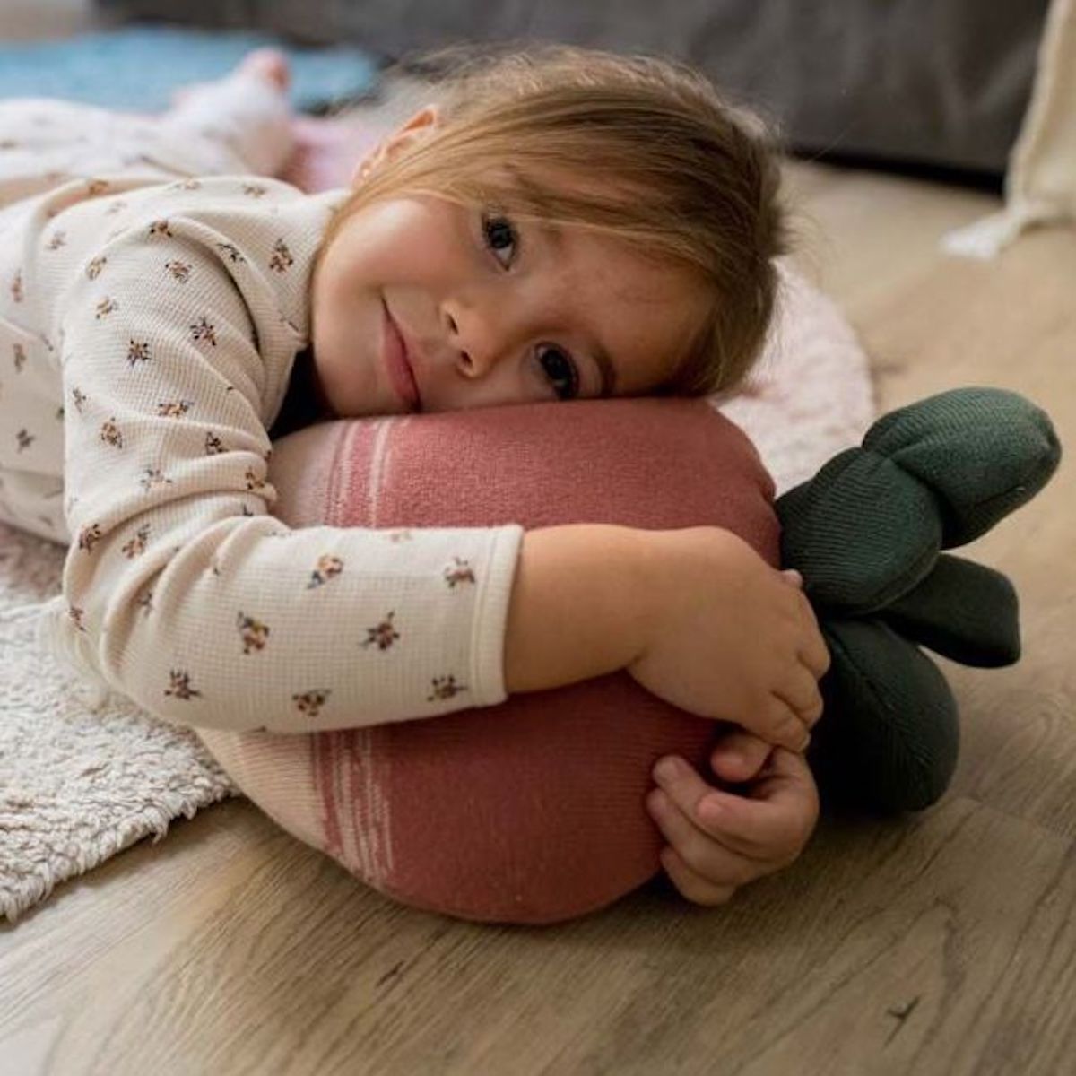 Knitted cushion Ramona the Radish Lorena Canals