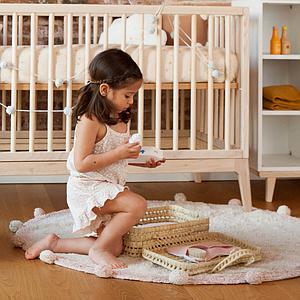 Koffer aus Palmblattgeflecht für Puppe BOBBLE rosa