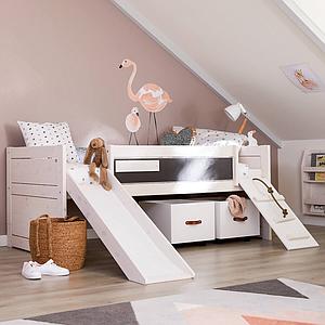 Kojenbett 90x200cm CLIMB & SLIDE Lifetime white wash