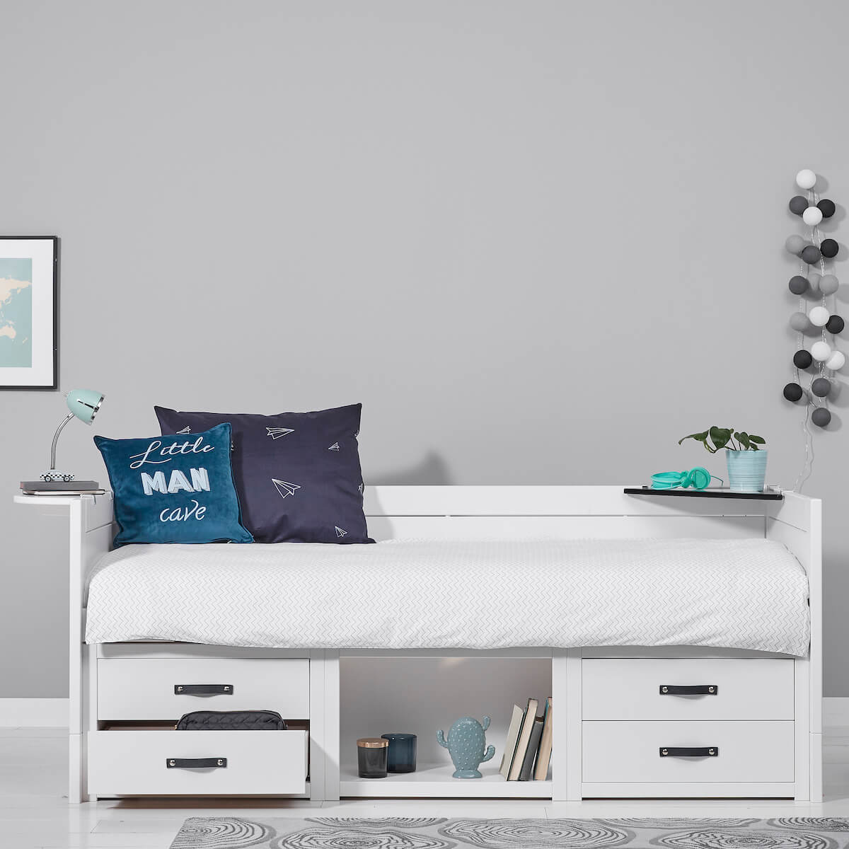 Kojenbett 90x200cm mit Rollboden Lifetime weiß