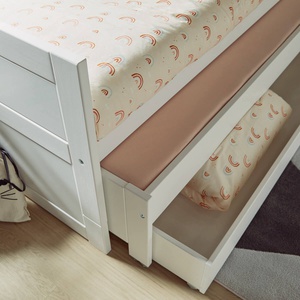 Kojenbett mit Deluxe Lattenrost + Ausziehbett + Schublade 90x200cm Lifetime weiß