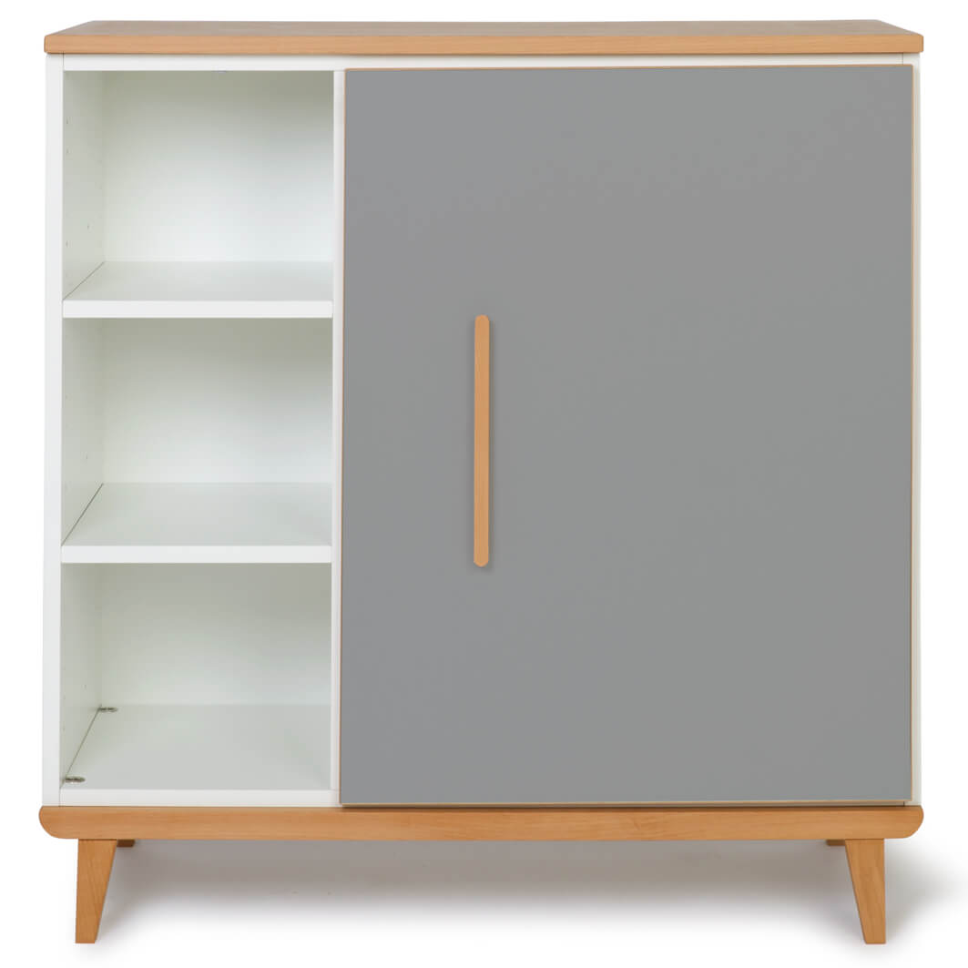 Kommode 1 Tür 3 Nischen NADO Retro Buche slate grey
