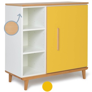 Kommode 1 Tür 3 Nischen NADO Retro Buche sunshine yellow