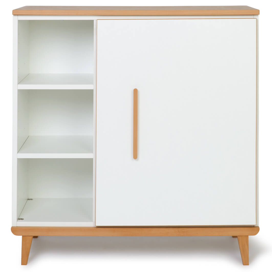 Kommode 1 Tür 3 Nischen NADO Retro Buche white