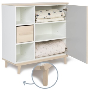 Kommode 1 Tür 3 Nischen NADO Retro Esche manhattan grey