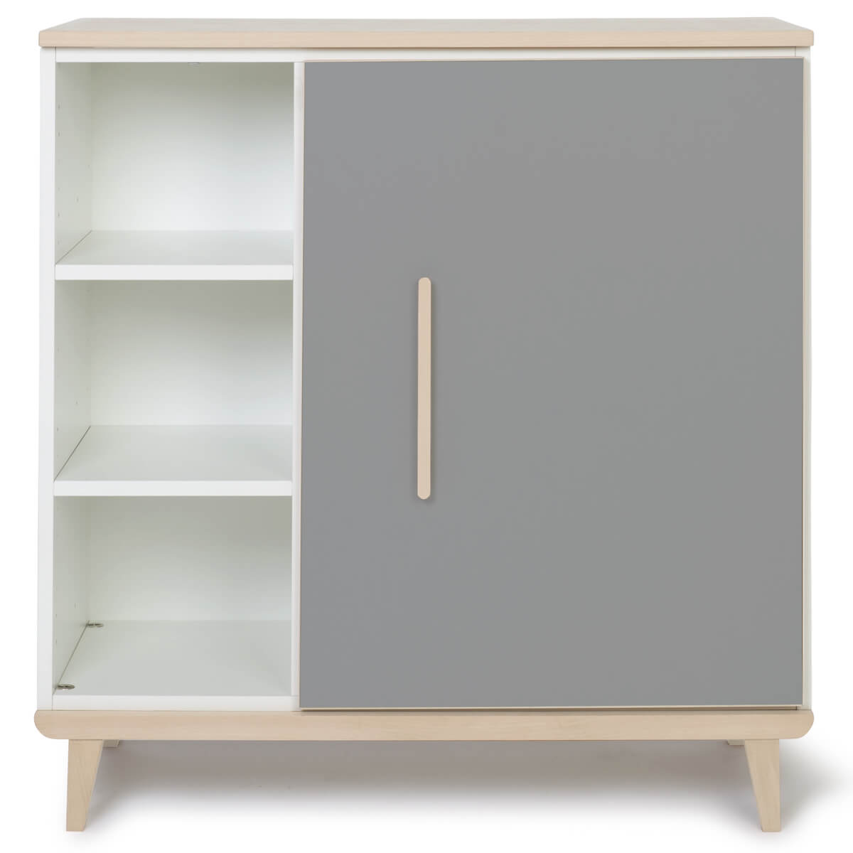 Kommode 1 Tür 3 Nischen NADO Retro Esche slate grey