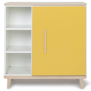 Kommode 1 Tür 3 Nischen NADO Retro Esche sunshine yellow