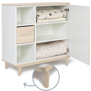 Kommode 1 Tür 3 Nischen NADO Retro Esche white