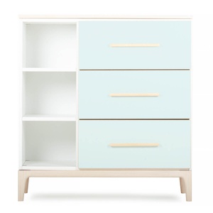Kommode 3 Schubladen 3 Nischen NADO Curve Esche mint