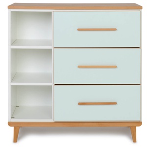 Kommode 3 Schubladen 3 Nischen NADO Retro Buche mint
