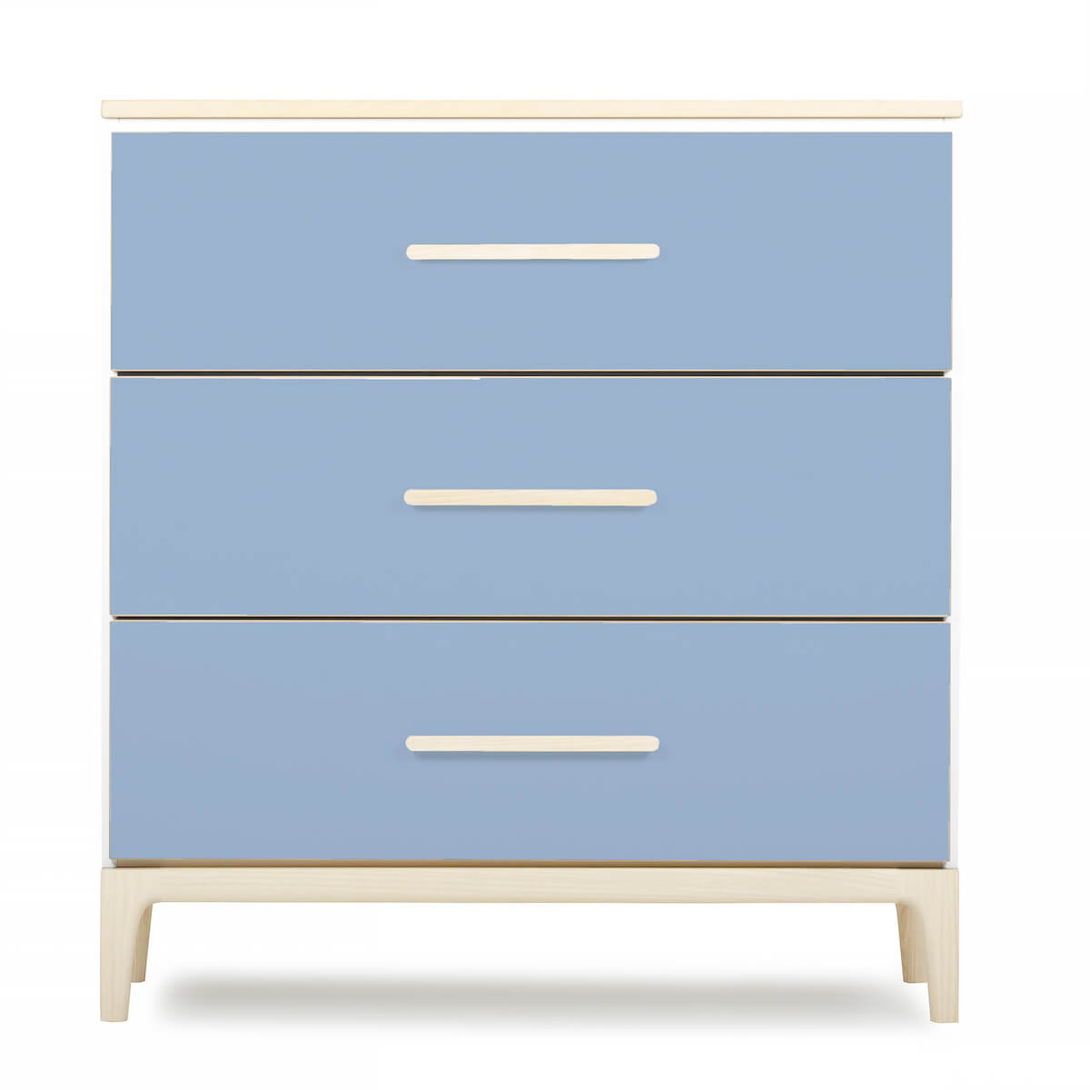 Kommode 3 Schubladen NADO Curve Esche capri blue