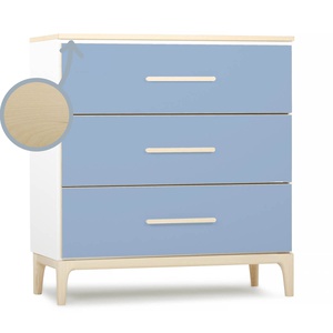 Kommode 3 Schubladen NADO Curve Esche capri blue