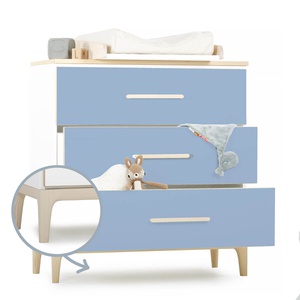Kommode 3 Schubladen NADO Curve Esche capri blue