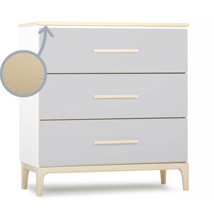 Kommode 3 Schubladen NADO Curve Esche manhattan grey