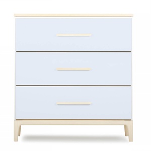 Kommode 3 Schubladen NADO Curve Esche sky blue