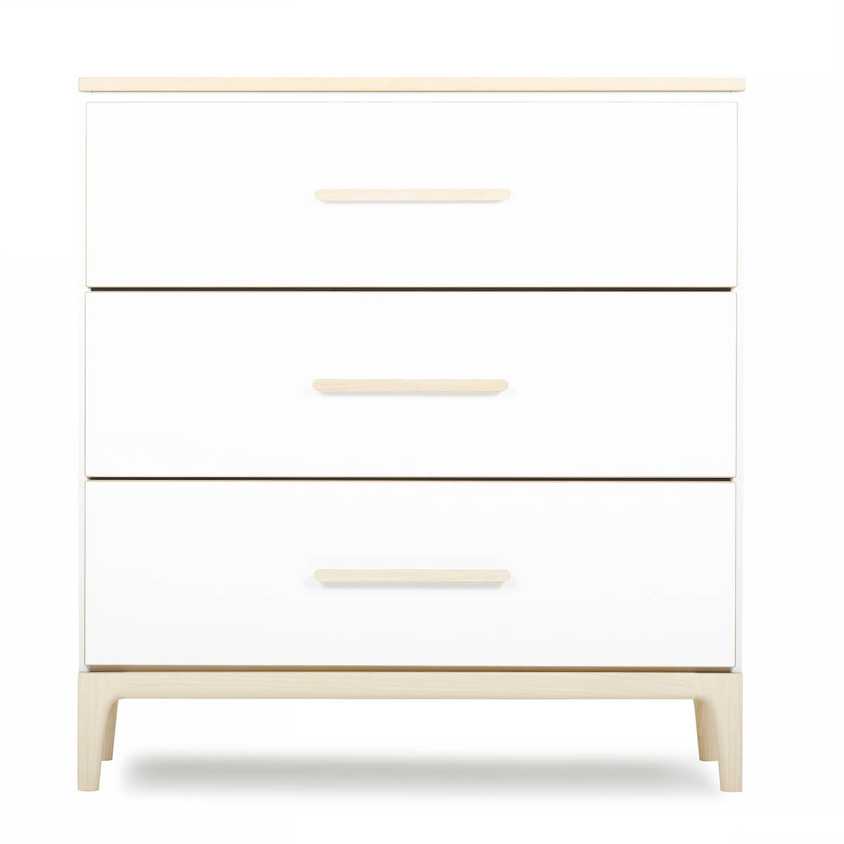 Kommode 3 Schubladen NADO Curve Esche white