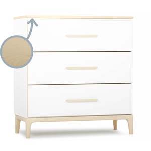 Kommode 3 Schubladen NADO Curve Esche white
