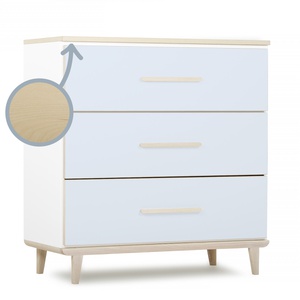 Kommode 3 Schubladen NADO Retro Esche sky blue
