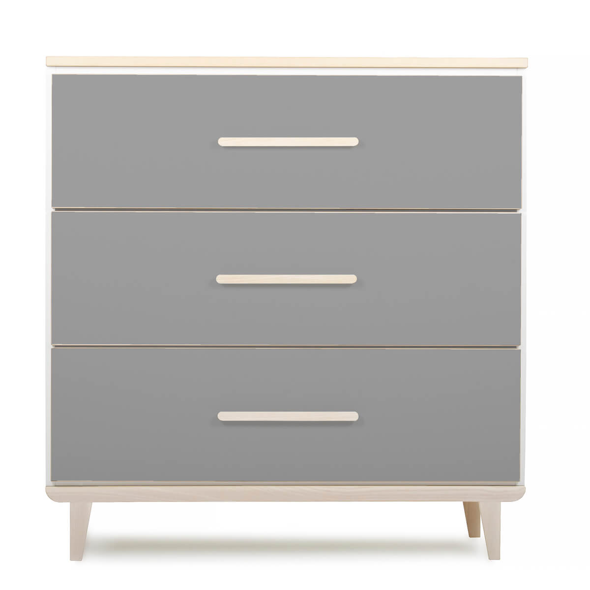 Kommode 3 Schubladen NADO Retro Esche slate grey