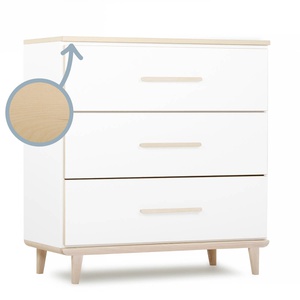 Kommode 3 Schubladen NADO Retro Esche white