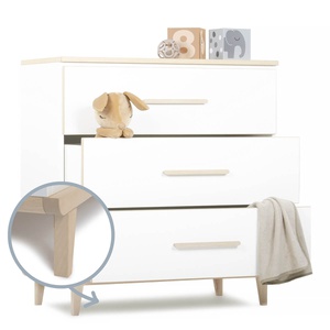 Kommode 3 Schubladen NADO Retro Esche white