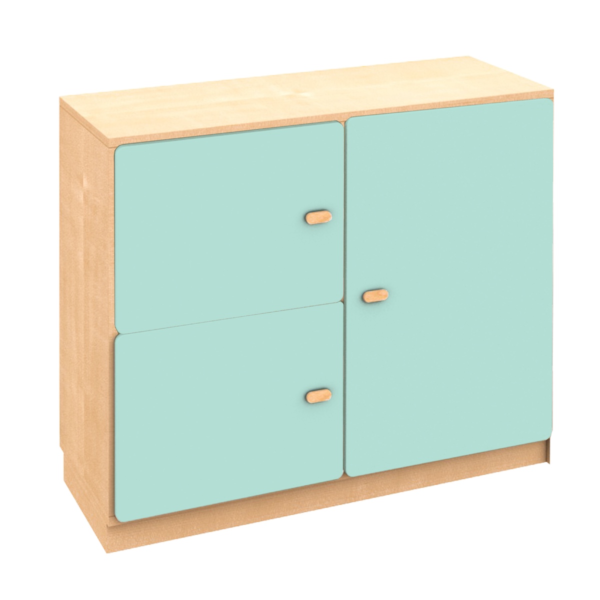 Kommode 3 Türen 93x78cm DESTYLE de Breuyn natur mint