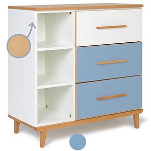 Kommode 3-türig NADO white-capri blue