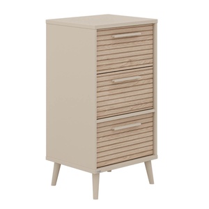 Kommode Buddy 3 S , 3 x Schubladen Groovy Oak EEFJE Paidi Beige cashmere / eiche