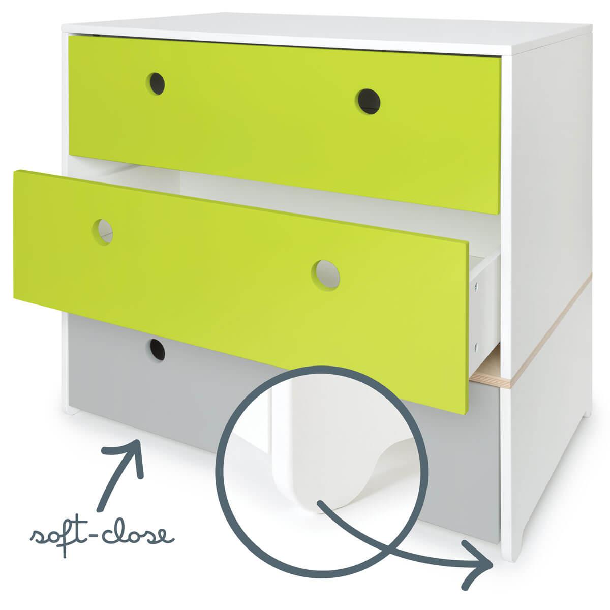 Kommode COLORFLEX Schubladen Farben lime-lime-pearl grey