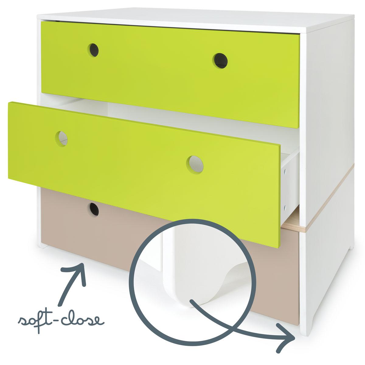 Kommode COLORFLEX Schubladen Farben lime-lime-warm grey
