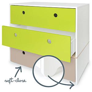 Kommode COLORFLEX Schubladen Farben lime-lime-warm grey