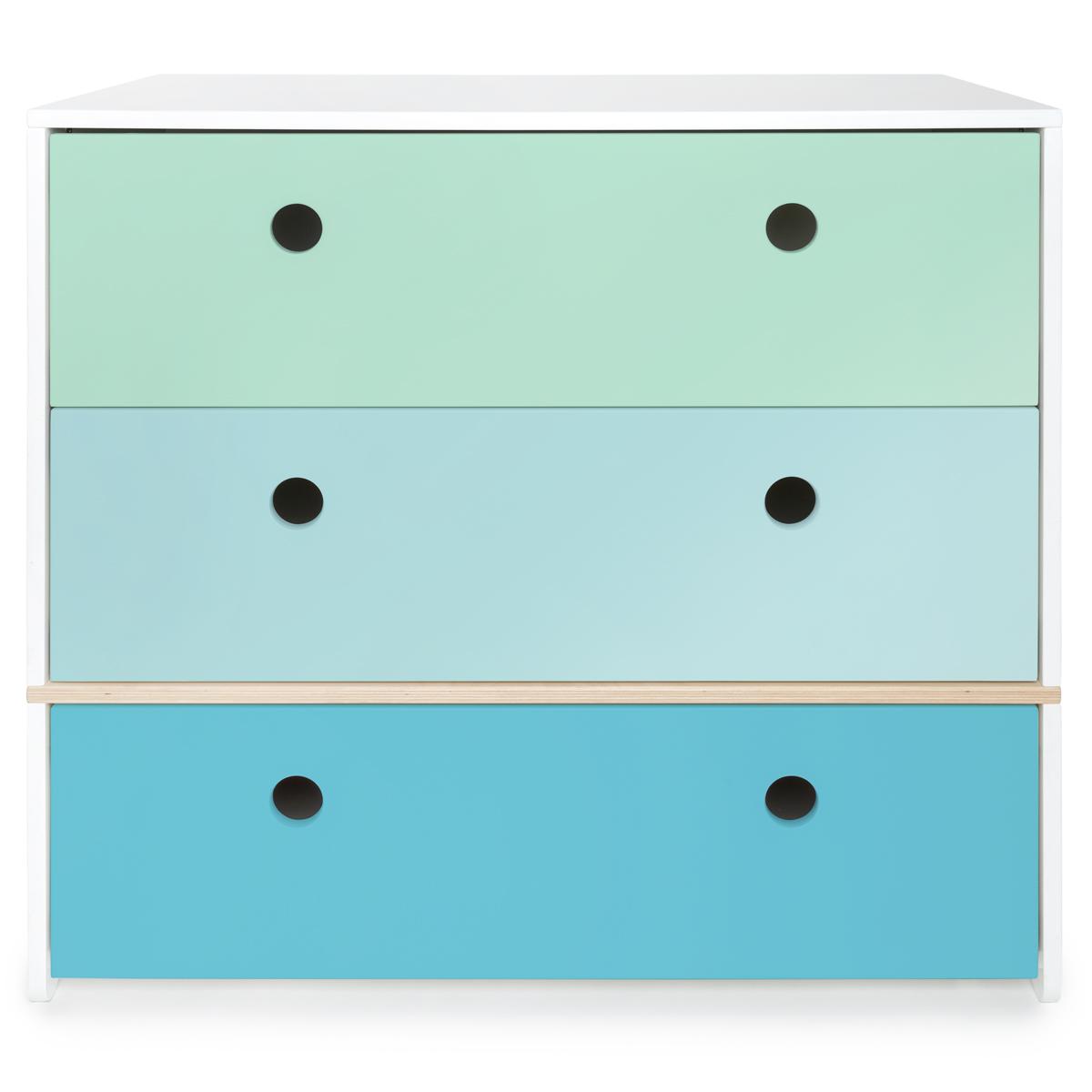 Kommode COLORFLEX Schubladen Farben mint-sky blue-paradise blue